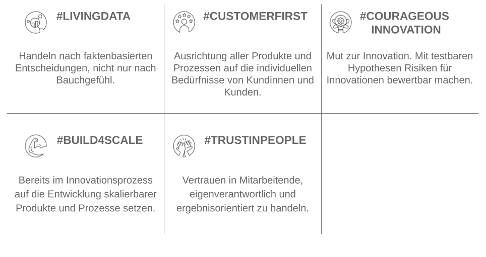 Unternehmenswerte einer datengetriebenen Organisationskultur bei flaconi